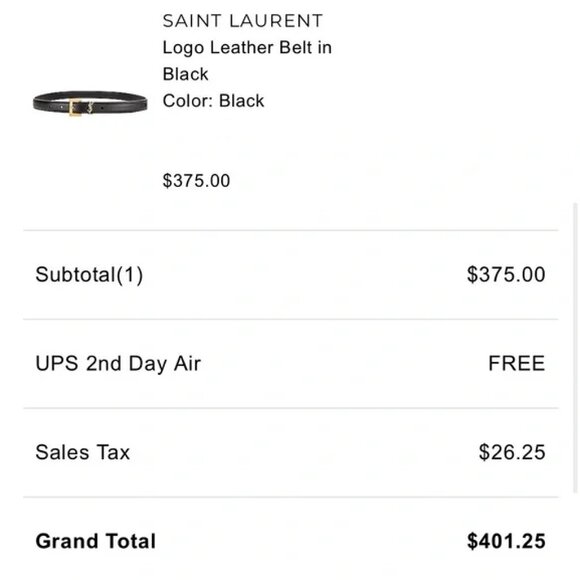 YSL CASSANDRE BELT SQUARE BUCKLE IN BLACK LEATHER - Picture 6 of 6